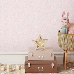 Brussels Lace Wallpaper in Pink