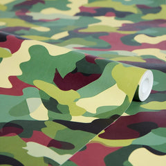 Camouflage Wallpaper in Woodland Multicoloured