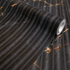 Fluted Marble Panel Wallpaper in Charcoal