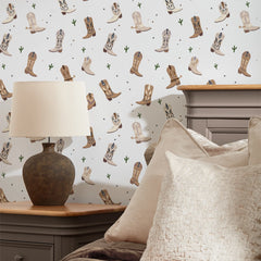 Cowboy Boot Wallpaper in Brown