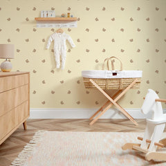Cozy Bear Wallpaper in Lemon Yellow