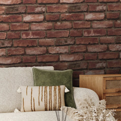 Deansgate Brick Wallpaper in Red