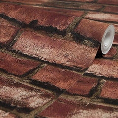 Deansgate Brick Wallpaper in Red