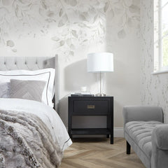 Eucalyptus Cascade Full Wall Mural in Soft Greys