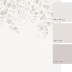 Eucalyptus Cascade Full Wall Mural in Soft Greys