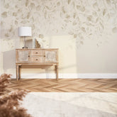 Eucalyptus Cascade Full Wall Mural in Warm Neutrals