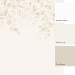Eucalyptus Cascade Full Wall Mural in Warm Neutrals