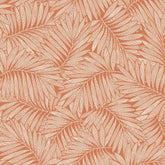 Fern Leaf Wallpaper in Cream on Terracotta