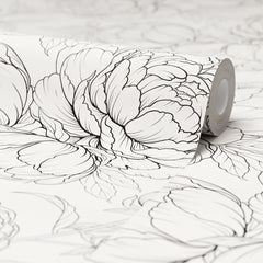 Flora Wallpaper in Monochrome