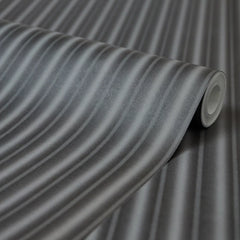 Fluted Panel Wallpaper in Charcoal