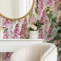 Foxglove Folly Wallpaper in Pinks