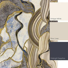 Hercules Full Wall Mural in Navy and Gold