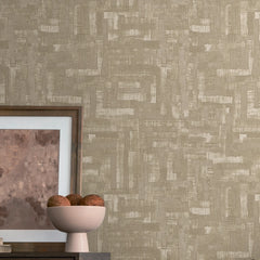 Hessian Weave Wallpaper in Fawn and Beige
