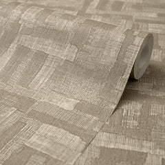 Hessian Weave Wallpaper in Fawn and Beige