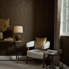 Haptic Metallic Wallpaper in Chocolate