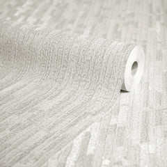 Haptic Metallic Wallpaper in White