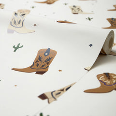 Cowboy Boot Wallpaper in Brown