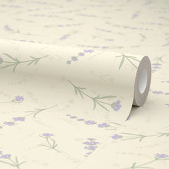 Lavender Cascade Wallpaper in Cream