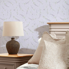 Lavender Cascade Wallpaper in Lilac