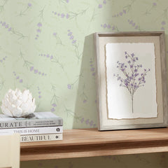 Lavender Cascade Wallpaper in Sage