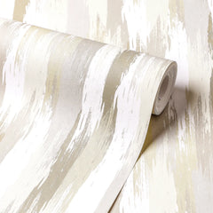 Layered Brushstrokes Wallpaper in Brown and Neutrals