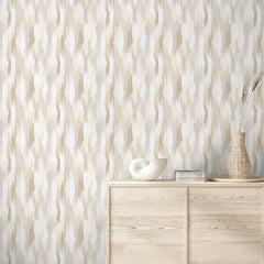 Layered Brushstrokes Wallpaper in Brown and Neutrals