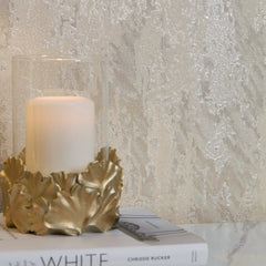 Nova Metallic Wallpaper in Warm Grey and Silver