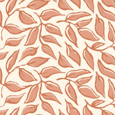 Scattered Leaf Wallpaper in Terracotta on Cream