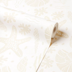 Seastars and Seashells Wallpaper in Ivory