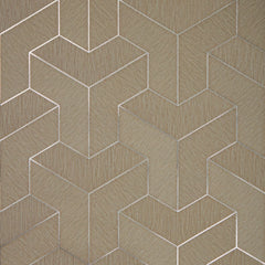 Tessellate Wallpaper in Linen with Metallic Silver