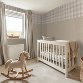 Traditional Check Panel Wallpaper in Cream and Butterscotch with Light Butterscotch Panel