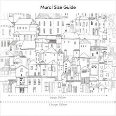 Boulevard Full Wall Mural in Monochrome