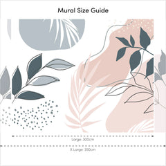 Boho Botanicals Full Wall Mural in Pink and Teal