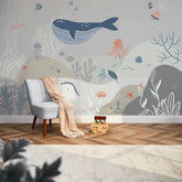 Under The Sea Full Wall Mural in Neutrals