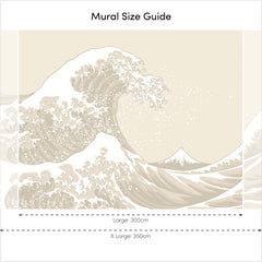 Grand Wave Full Wall Mural in Cream