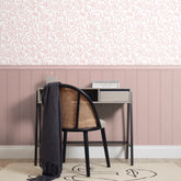Willow Leaf Panel Wallpaper in Pink with Pink Panel
