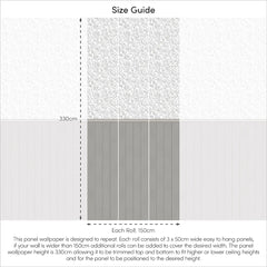 Willow Leaf Panel Wallpaper in Grey with Grey Panel