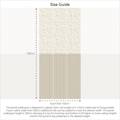 Willow Leaf Panel Wallpaper in Natural with Natural Panel