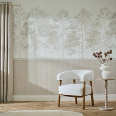 Woodland Whisper Panel Wallpaper in Cream
