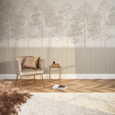 Woodland Whisper Panel Wallpaper in Cream