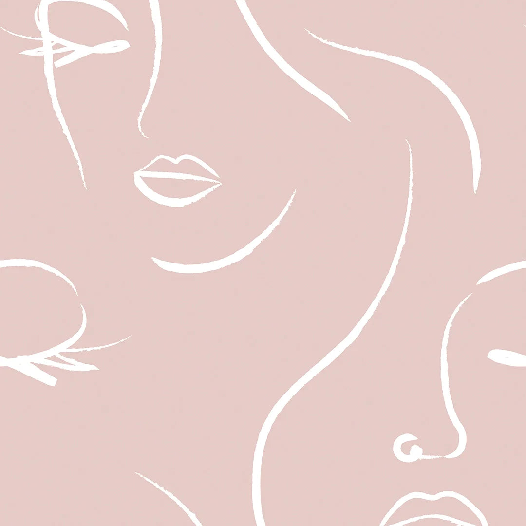 Belle Wallpaper in Blush Pink
