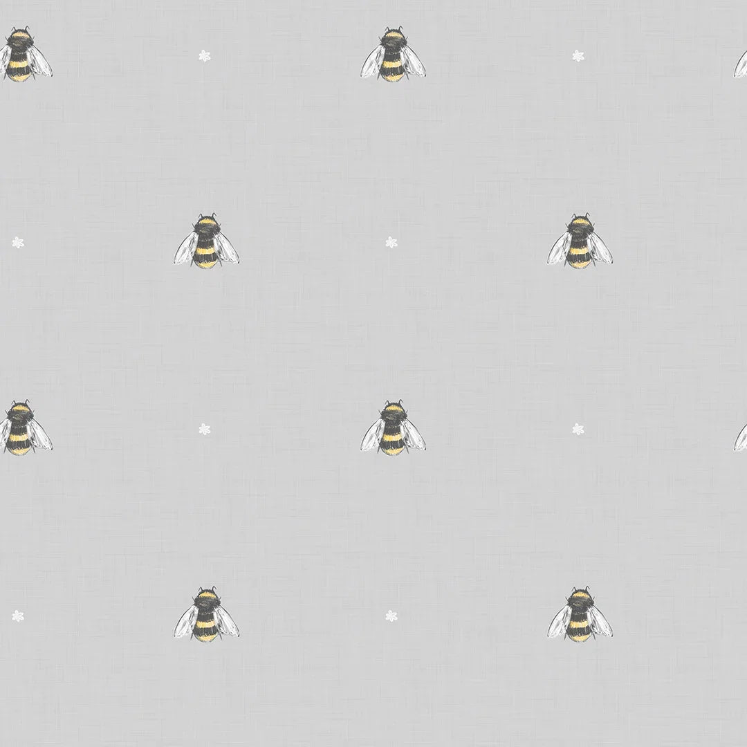 Bumble Bee Wallpaper in Grey