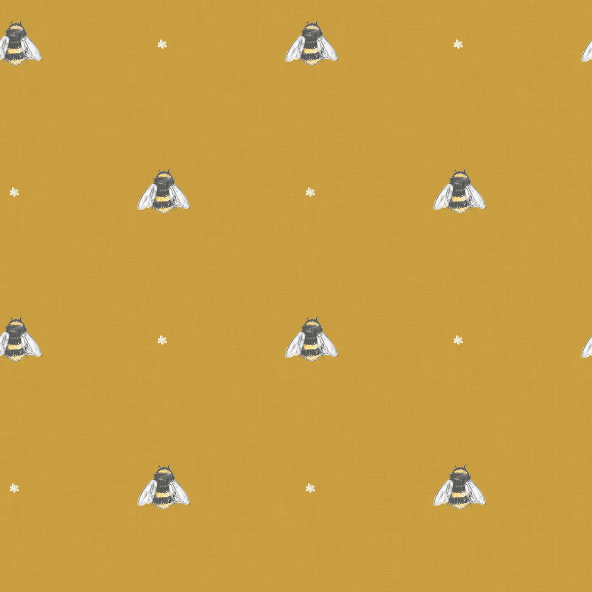 Bumble Bee Wallpaper in Mustard
