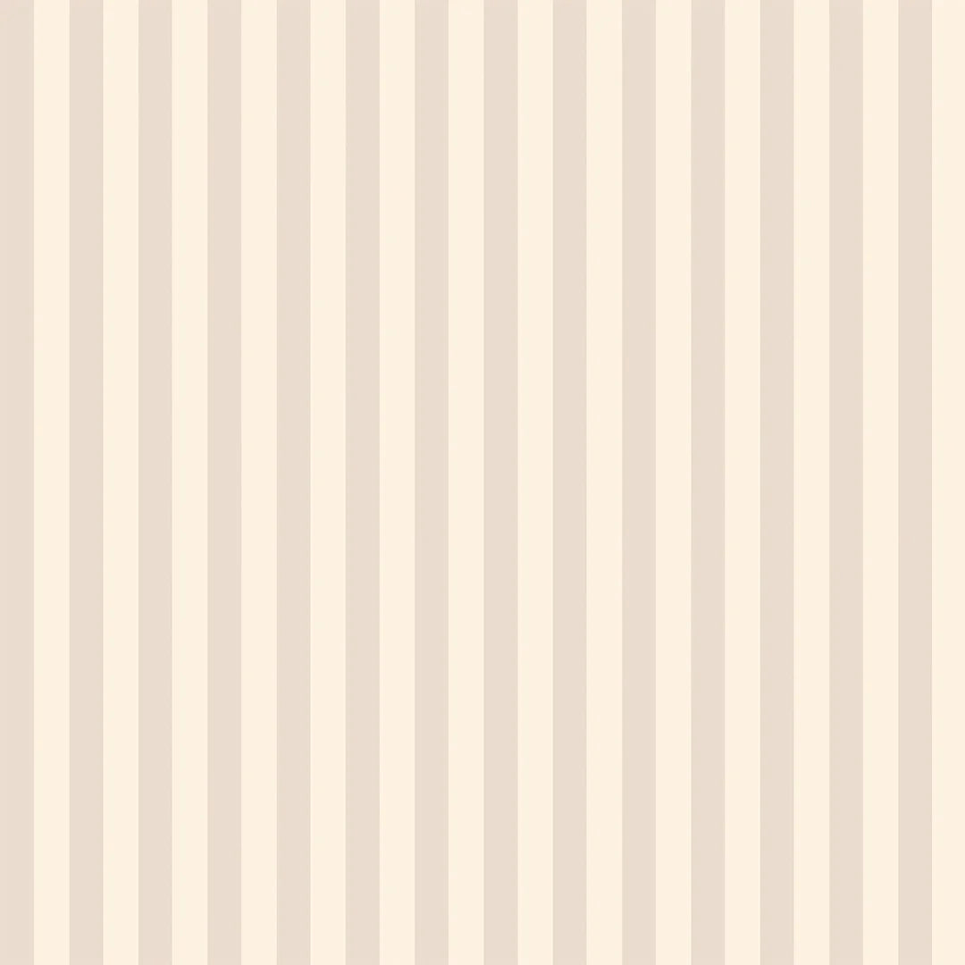 Classic Stripe Wallpaper in Cream and Truffle