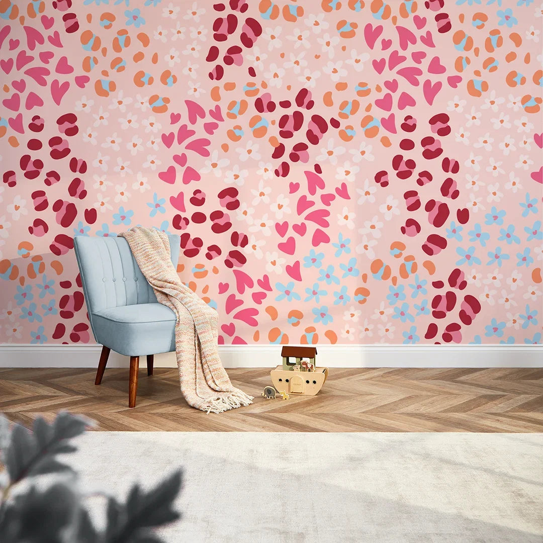 Dainty Doodles Full Wall Mural in Multicoloured