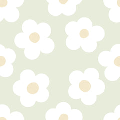 Ditsy Daisy Wallpaper in Soft Green