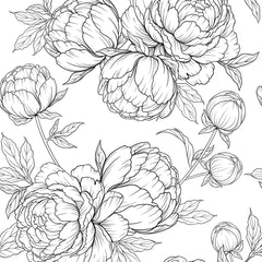 Flora Wallpaper in Monochrome