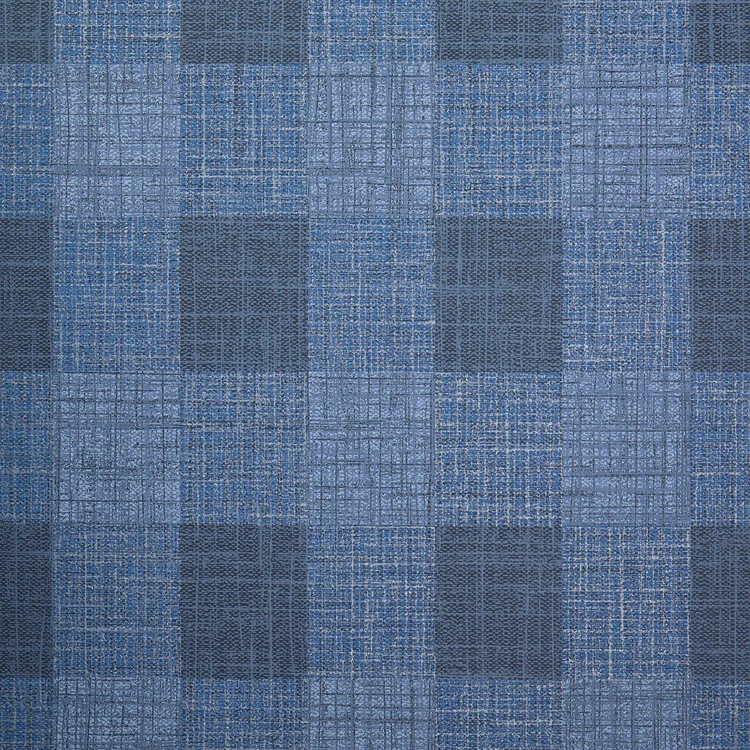 Isla Check Wallpaper in Navy and Silver