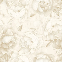 Vintage Peony Wallpaper in Warm Neutrals