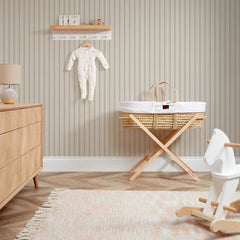 Contemporary Wood Slat Wallpaper in Natural